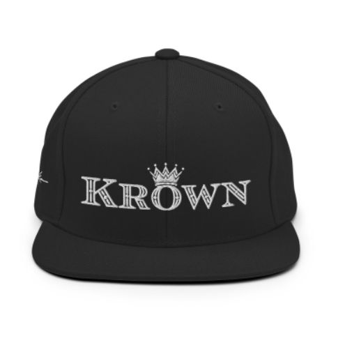 black embroidered luxury streetwear krown cap