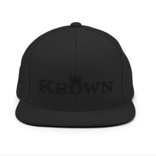 black on black embroidered krown cap