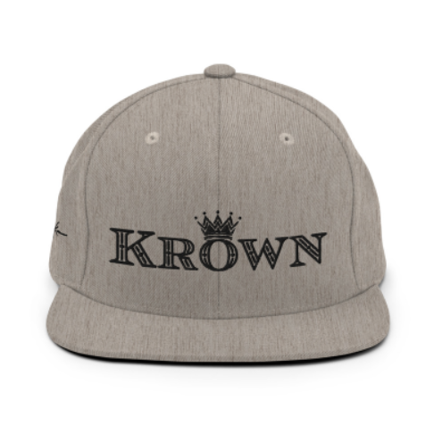 athletic gray embroidered krown cap
