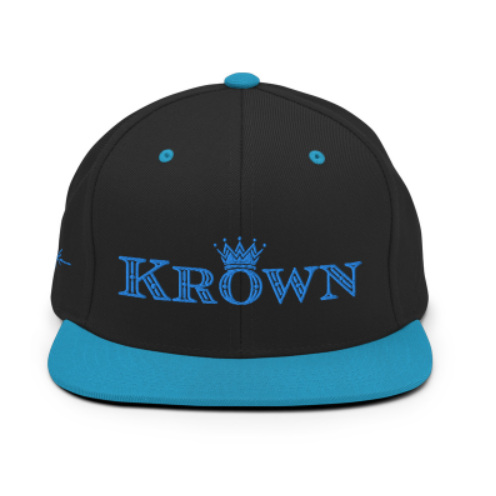black & turquoise luxury streetwear krown cap