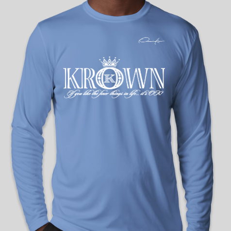 krown streetwear long sleeve shirt carolina blue