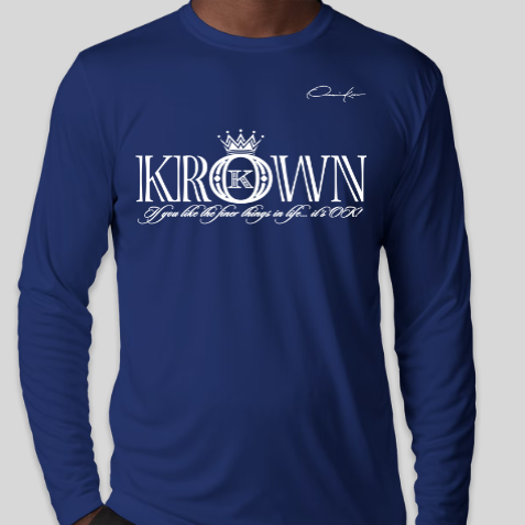 krown streetwear long sleeve shirt royal blue