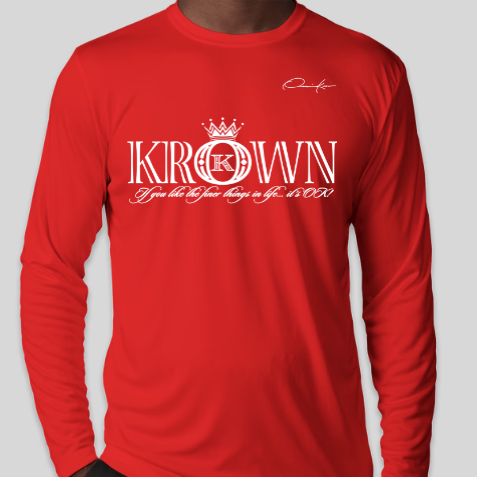 krown streetwear long sleeve shirt red