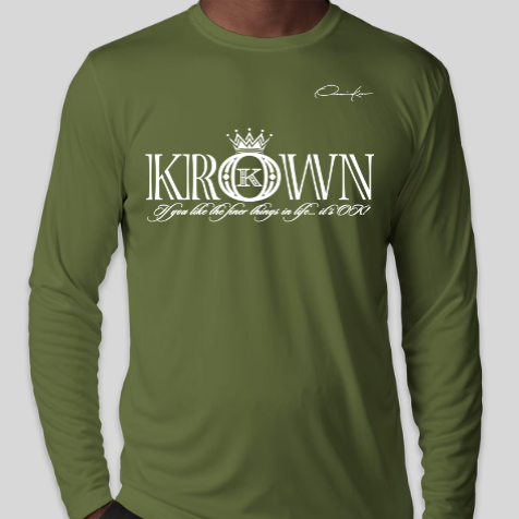krown streetwear long sleeve shirt army green