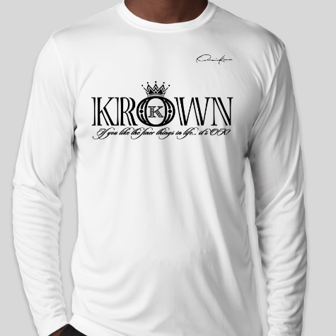 krown streetwear long sleeve shirt white