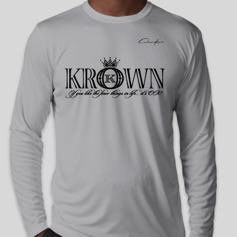 krown streetwear long sleeve shirt gray