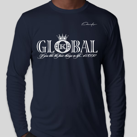 global brand shirt long sleeve navy blue