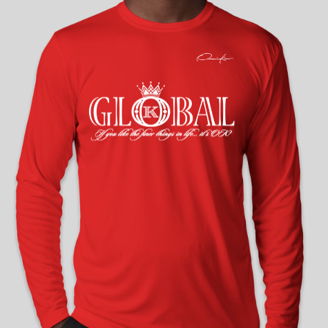 global brand shirt long sleeve red