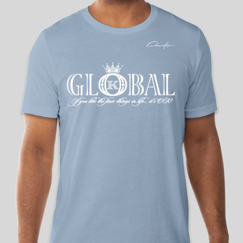 global clothing brand t-shirt carolina blue