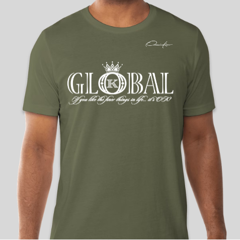 global clothing brand t-shirt army green