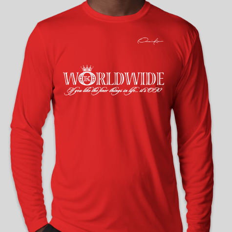 worldwide shirt red long sleeve