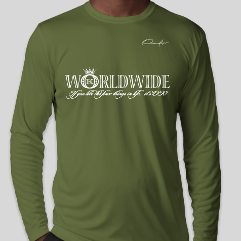 worldwide shirt army green long sleeve