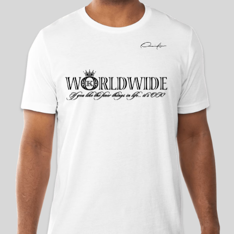 worldwide designer t-shirt brand white