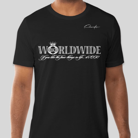 worldwide designer t-shirt brand black