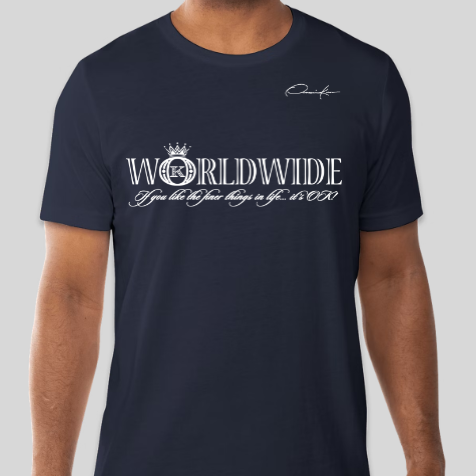 worldwide designer t-shirt brand navy blue