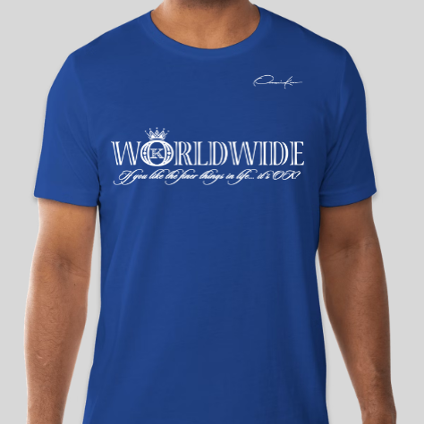 worldwide designer t-shirt brand royal blue