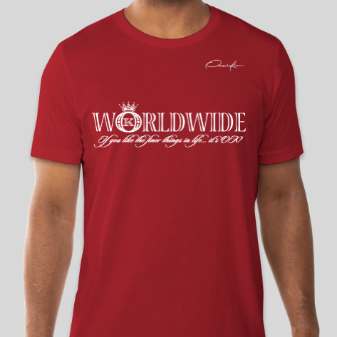 worldwide designer t-shirt brand red