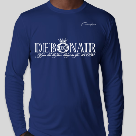 debonair shirt long sleeve royal blue