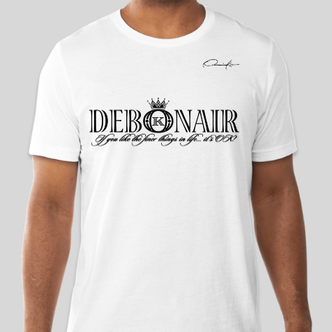 white debonair t-shirt