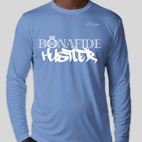 bonafide hustler shirt long sleeve carolina blue