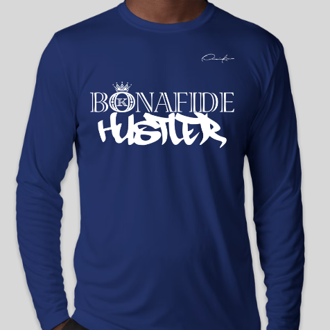 bonafide hustler shirt long sleeve royal blue