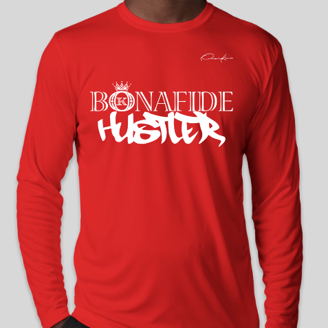 bonafide hustler shirt long sleeve red