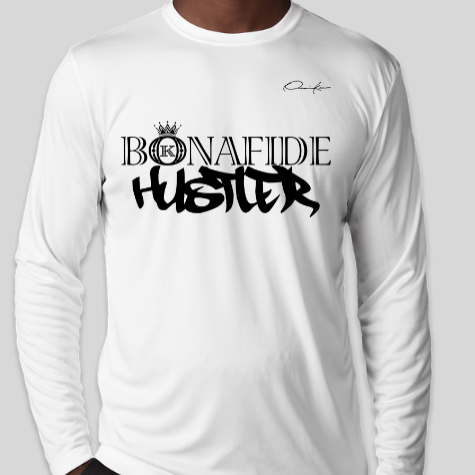 bonafide hustler shirt long sleeve white