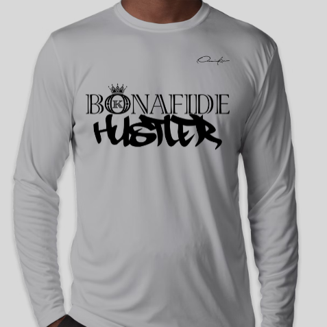 bonafide hustler shirt long sleeve gray