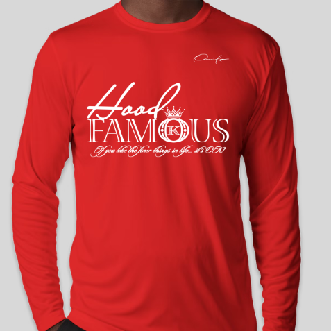 hood famous shirt long sleeve red