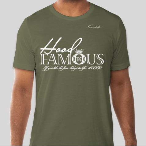 hood famous t-shirt army green