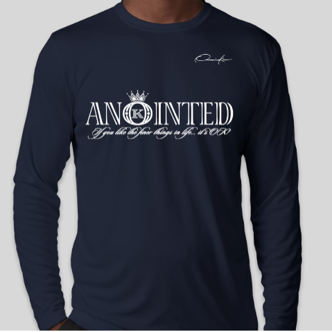 anointed long sleeve shirt navy blue