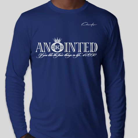 anointed long sleeve shirt royal blue