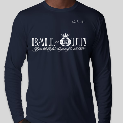 ball out navy blue long sleeve shirt