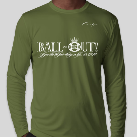 ball out army green long sleeve shirt
