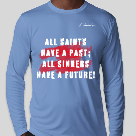 all saints all sinners long sleeve shirt carolina blue