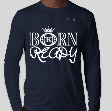 born ready shirt long sleeve navy blue