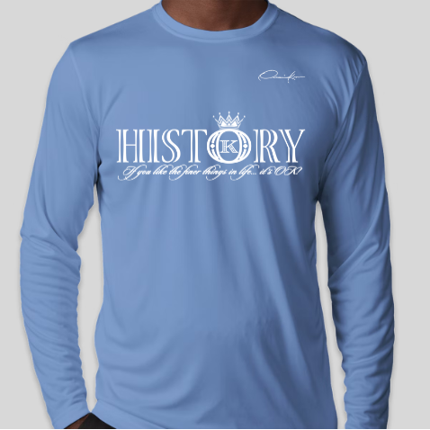 history shirt long sleeve carolina blue