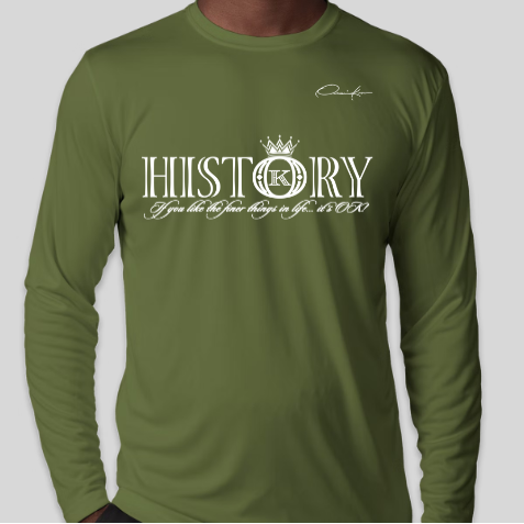 history shirt long sleeve army green
