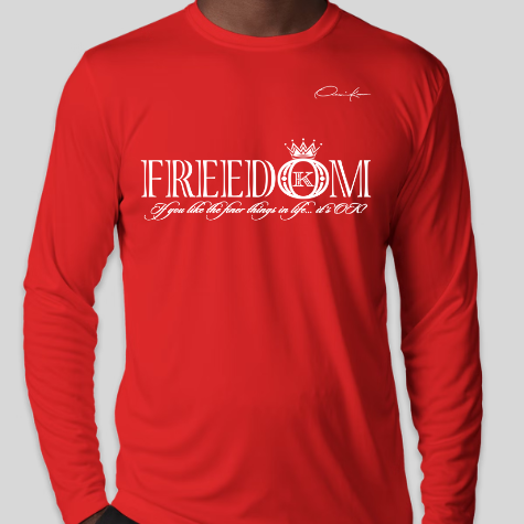 freedom shirt long sleeve red