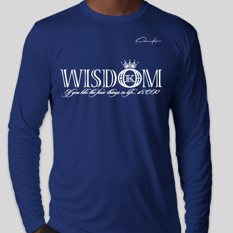 wisdom shirt royal blue long sleeve