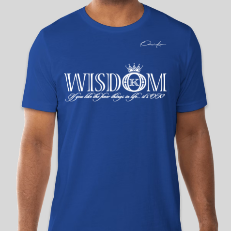 wisdom t-shirt royal blue