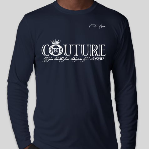 couture shirt long sleeve navy blue