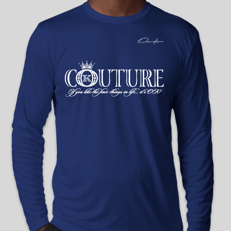 couture shirt long sleeve royal blue