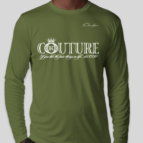 couture shirt long sleeve army green