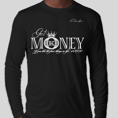 get money t-shirt long sleeve black