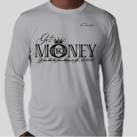 get money t-shirt long sleeve gray