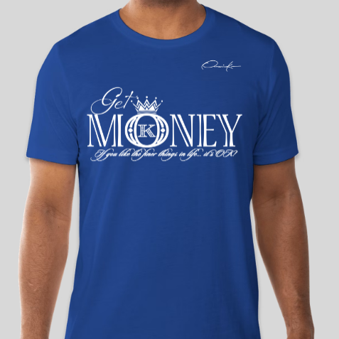 get money t-shirt royal blue