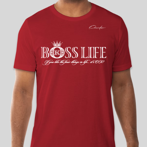 boss life shirt red