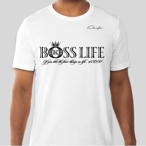 boss life shirt white
