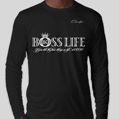 black boss life long sleeve shirt